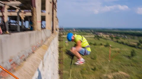 Jump back with bending at the knees Stock Footage 41232071