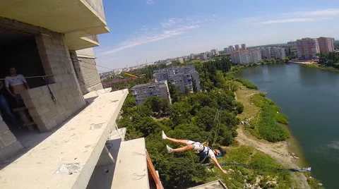 Jump backwards Stock Footage 43806757