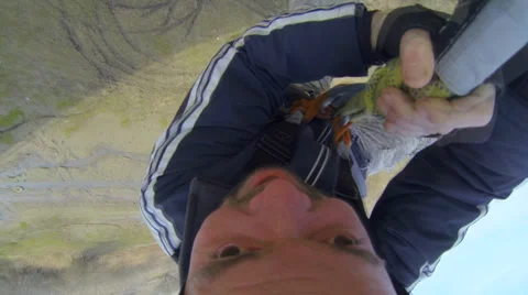 Jump backwards with squatting Stock Footage 38041713