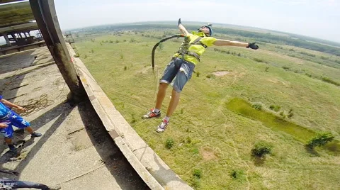 Jump backwards with your back straight Stock Footage 68069586