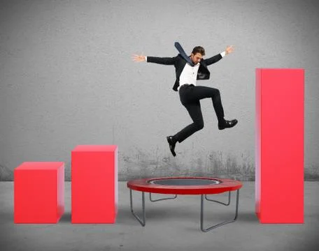Jump between statistics Stock Photos