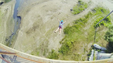 Jump from the bridge back down Stock Footage 53349816