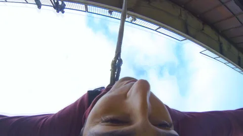 Jump from the bridge camera with collisions Stock Footage 37048599