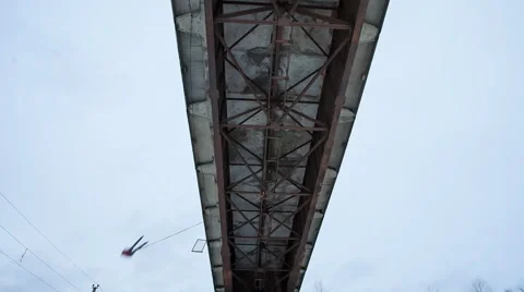 Jump bridge in cloudy weather Stock Footage 46979603