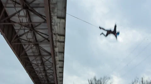 Jump bridge in cloudy weather Stock Footage 46980008