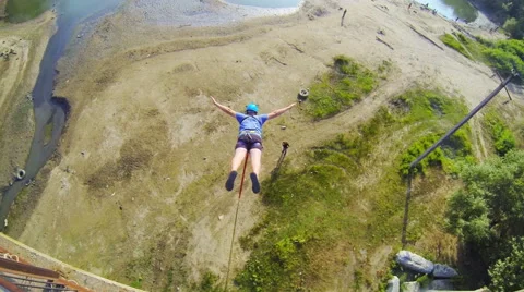 Jump from the bridge down as a fish Stock Footage 53349753