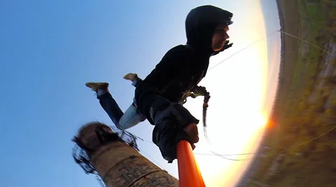 Jump with camera in hand (selfy) Stock-Footage 42419546