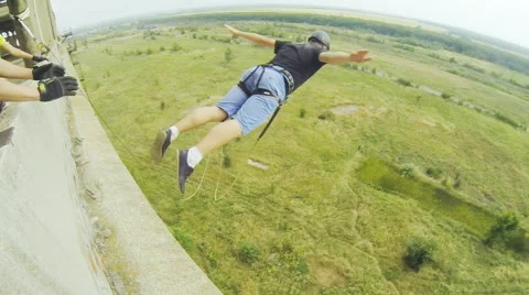 Jump diving head down Stock Footage 68071965