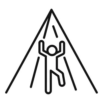 Jump effort icon outline vector. Work challenge 스톡 일러스트