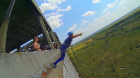 Jump facing forward Stock Footage 41433136