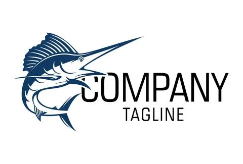 Jump Fish Logo Design Suitable for Fishing Company or Fishing Club Logo Design	 Stock Illustration