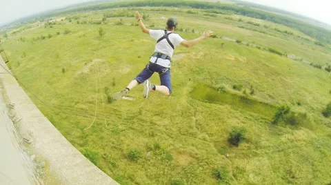 Jump in flight position in aerotrube Stock Footage 68072072