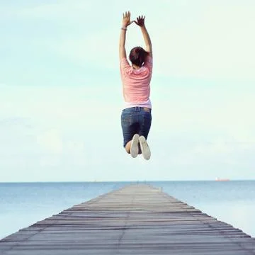 Jump to the freedom Stock Photos