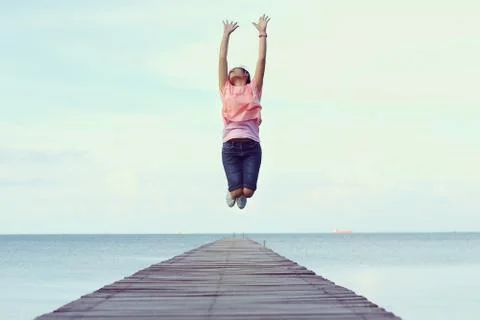 Jump to the freedom Stock Photos