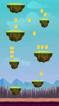 Jump Game User Interface Design For Tablet 
Illustration of a funny spring Stock Illustration