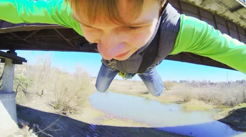 Jump headfirst with divorced hands Stock Footage 52431444