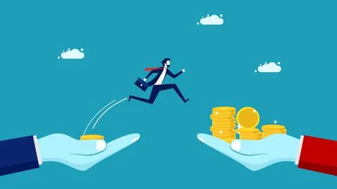 Jump into a high paying job. change job. business concept vector 스톡 일러스트