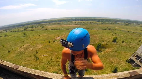 Jump with a long preparation Stock Footage 43807478