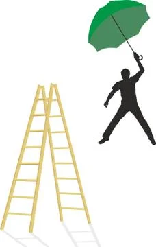 Jump man from the ladder 스톡 일러스트