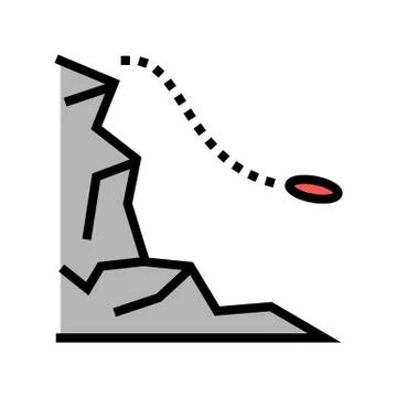 Jump from mountain color icon vector illustration Stock Illustration
