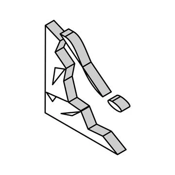 Jump from mountain isometric icon vector illustration Illustrazione stock