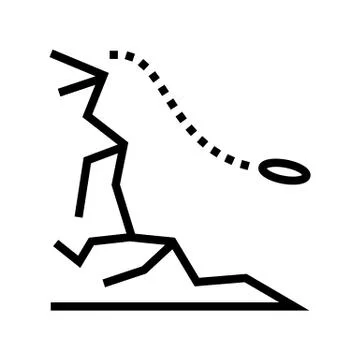 Jump from mountain line icon vector illustration Stock Illustration