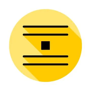 Jump object, text outline icon in long shadow style Stock Illustration