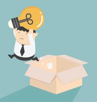 Jump out of the box Stock Illustration