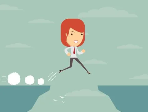 Jump over an obstacle Stock Illustration