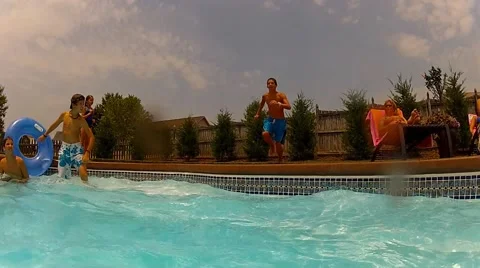 Jump In Pool Stock Footage 42513750