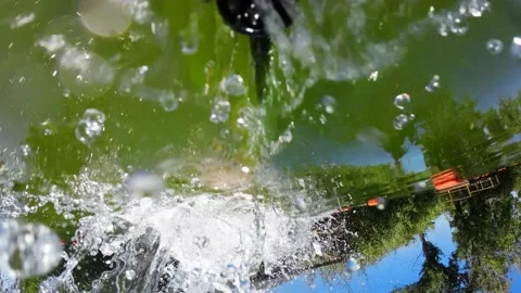 Jump into the river water Stock Footage 229652111