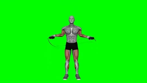 Jump Rope basic jump green screen fitness gym exercise workout animation muscle  Vidéo 247707807