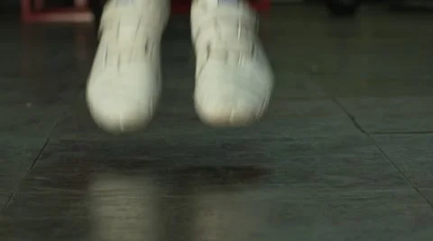 Jump rope. Close up (BMCC 2.5K - 2400x1350) Stock Footage 47989129