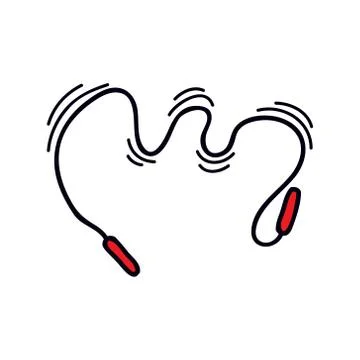 Jump rope doodle icon, vector illustration Stock Illustration