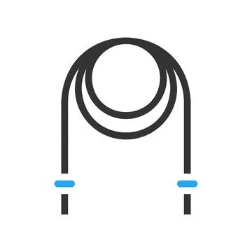 Jump rope icon solid blue black colour sport symbol illustration. Stockillustratie