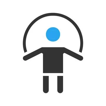 Jump rope icon solid blue black colour sport symbol illustration. Stockillustratie