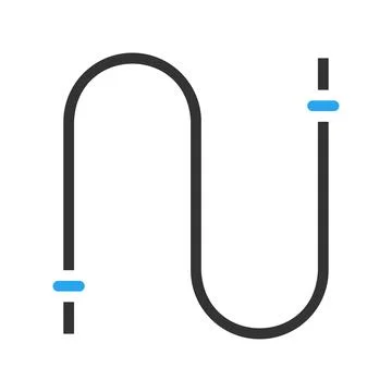 Jump rope icon solid blue black colour sport symbol illustration. Stockillustratie