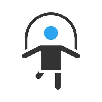 Jump rope icon solid blue black colour sport symbol illustration. Stockillustratie