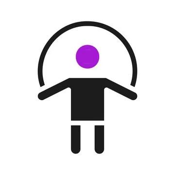 Jump rope icon solid purple black sport symbol illustration. Stock Illustration