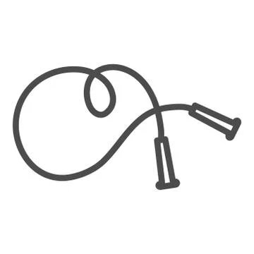 Jump rope linear icon. Thin line illustration. Skipping rope. Contour symbol Stock Illustration