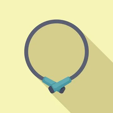 Jump rope lying on yellow background with long shadow Stock Illustration