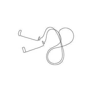 Jump rope, skipping rope. One line art. Stock Illustration