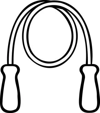 Jump rope skipping workout line icon Stock Illustration