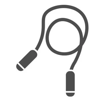 Jump rope solid icon. Exercise rope illustration isolated on white. Skipping Stock Illustration