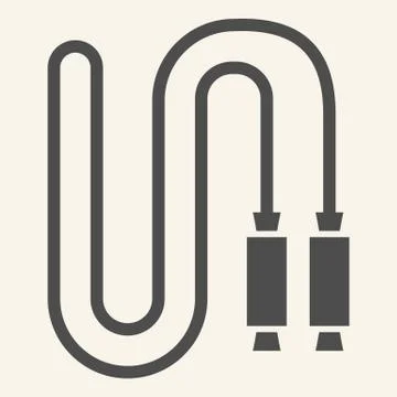 Jump rope solid icon. Skip rope glyph style pictogram on beige background 스톡 일러스트
