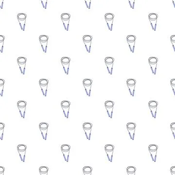 Jump ropes forming a repeating pattern on a white background Illustration