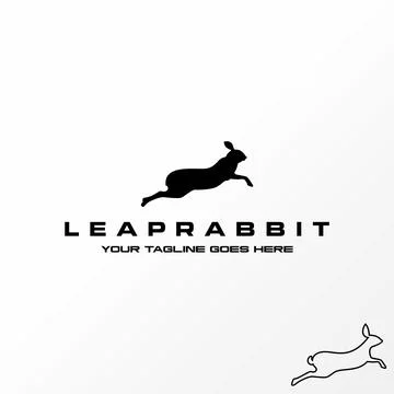 Jump run young rabbit doe fast move. Related to animal active health and sport Stock Illustration
