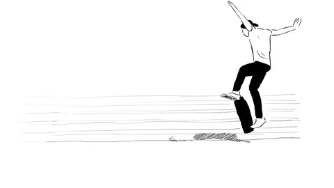 Jump with a skateboard Stock Footage 129197532