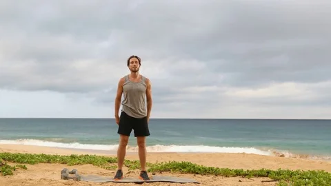 Jump Squats - Man doing Jump Squat exercise workout Stock-Footage 79863773