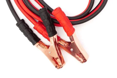 Jump start with crocodile clip Stock Photos